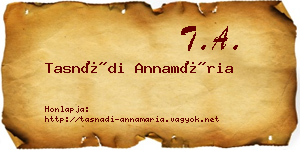 Tasnádi Annamária névjegykártya